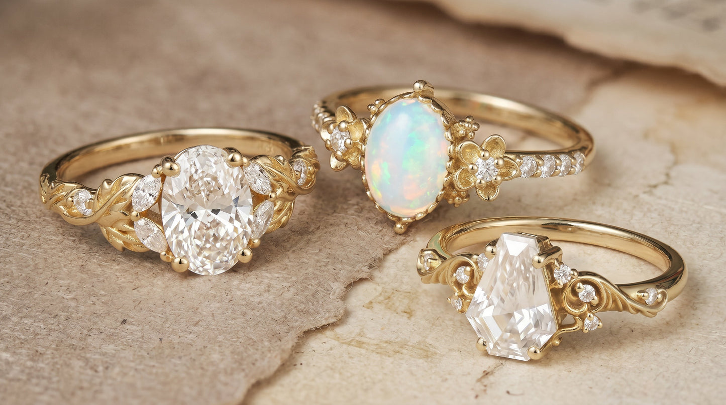White Gemstone Rings