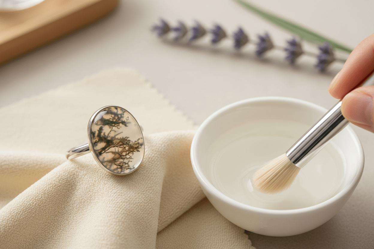 How to Clean and Care for Your Moss Agate Ring - GemsMagic