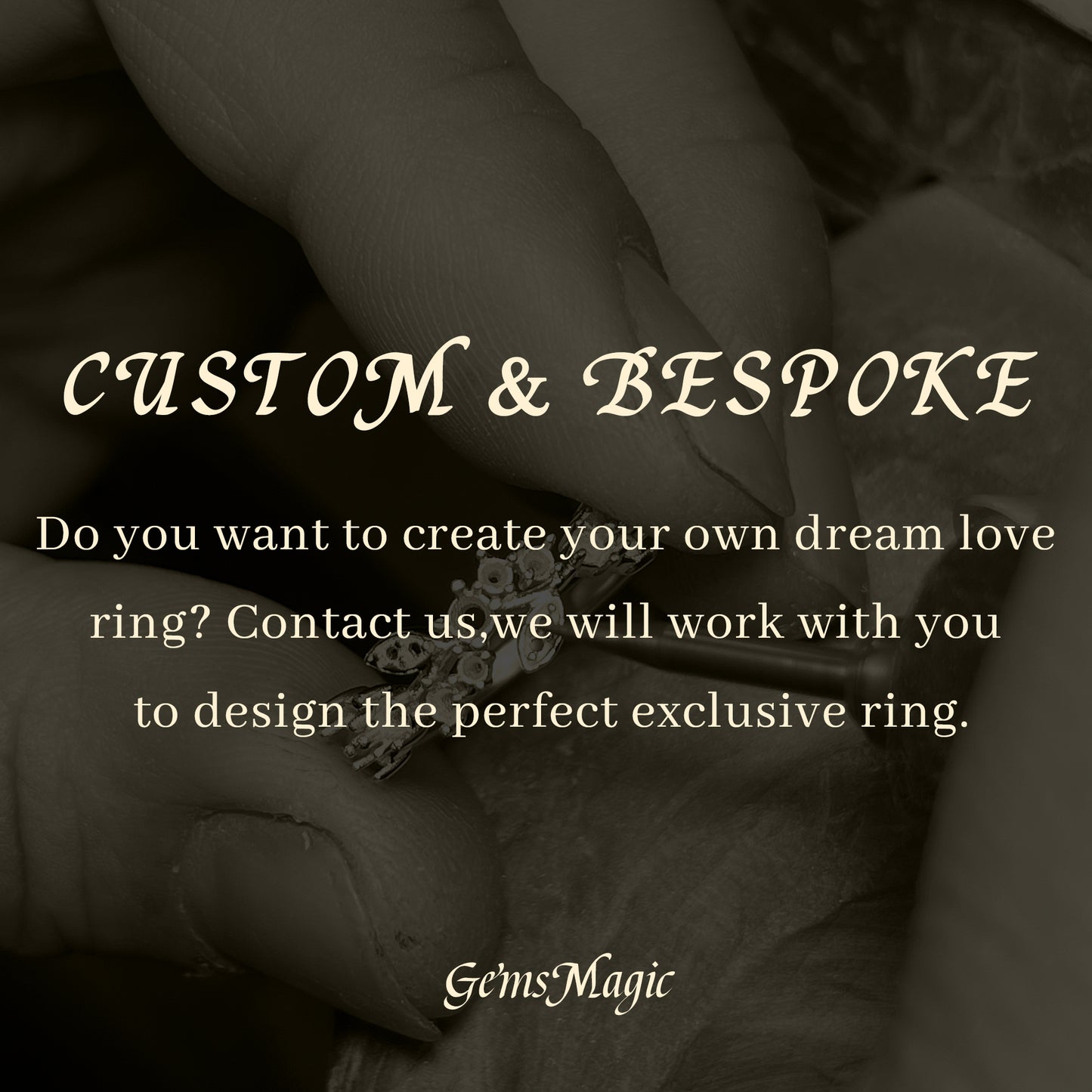 Custom ring design consultation for bespoke jewelry at GemsMagic.