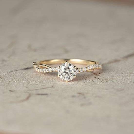 Twist Solitaire Lab Grown Diamond Engagement Ring - Lena