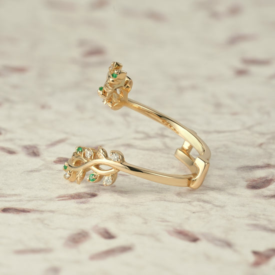 Cross Vine Emerald Enhancer Ring