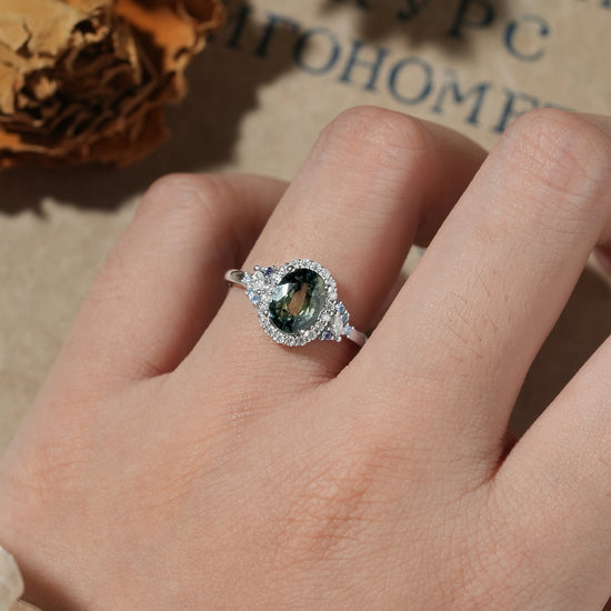 GemsMagic Luxe Mystique Teal Sapphire Rings-Thalassa