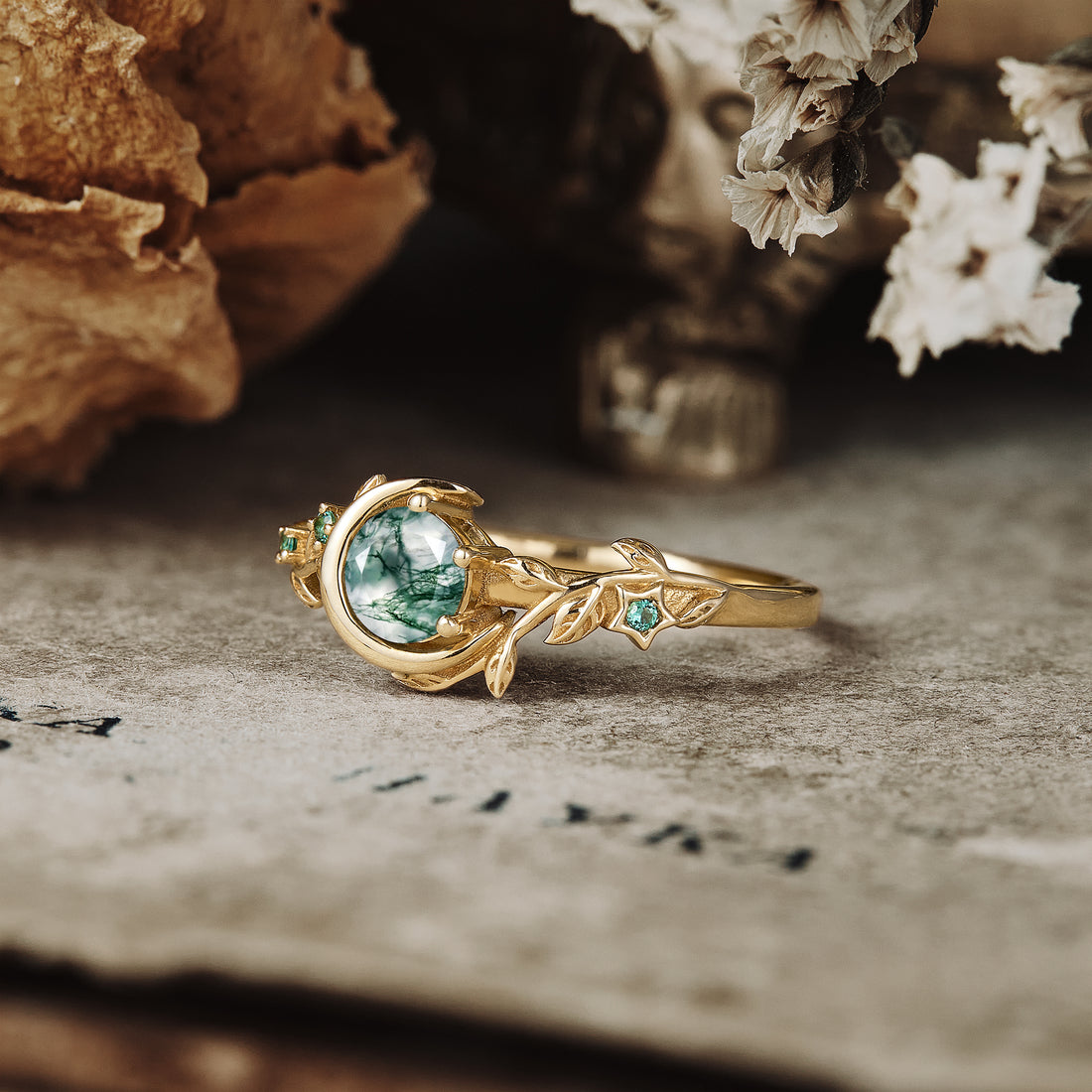 moon inspired engagement ring