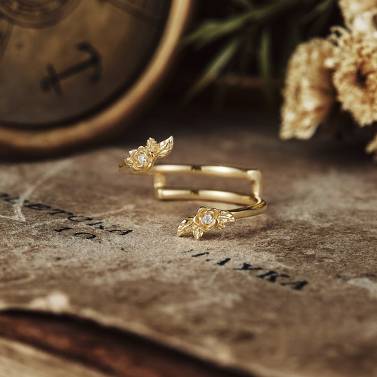 Wedding Rings Adorned with Nature's Floral Elegance