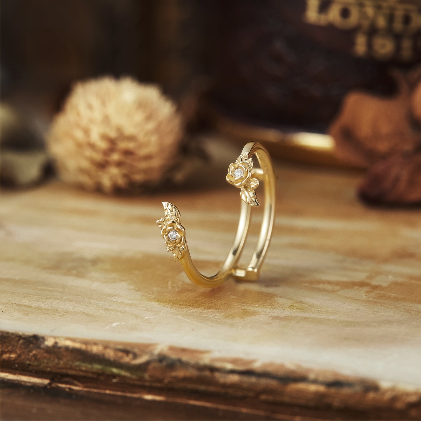 Wedding Rings Adorned with Nature's Floral Elegance