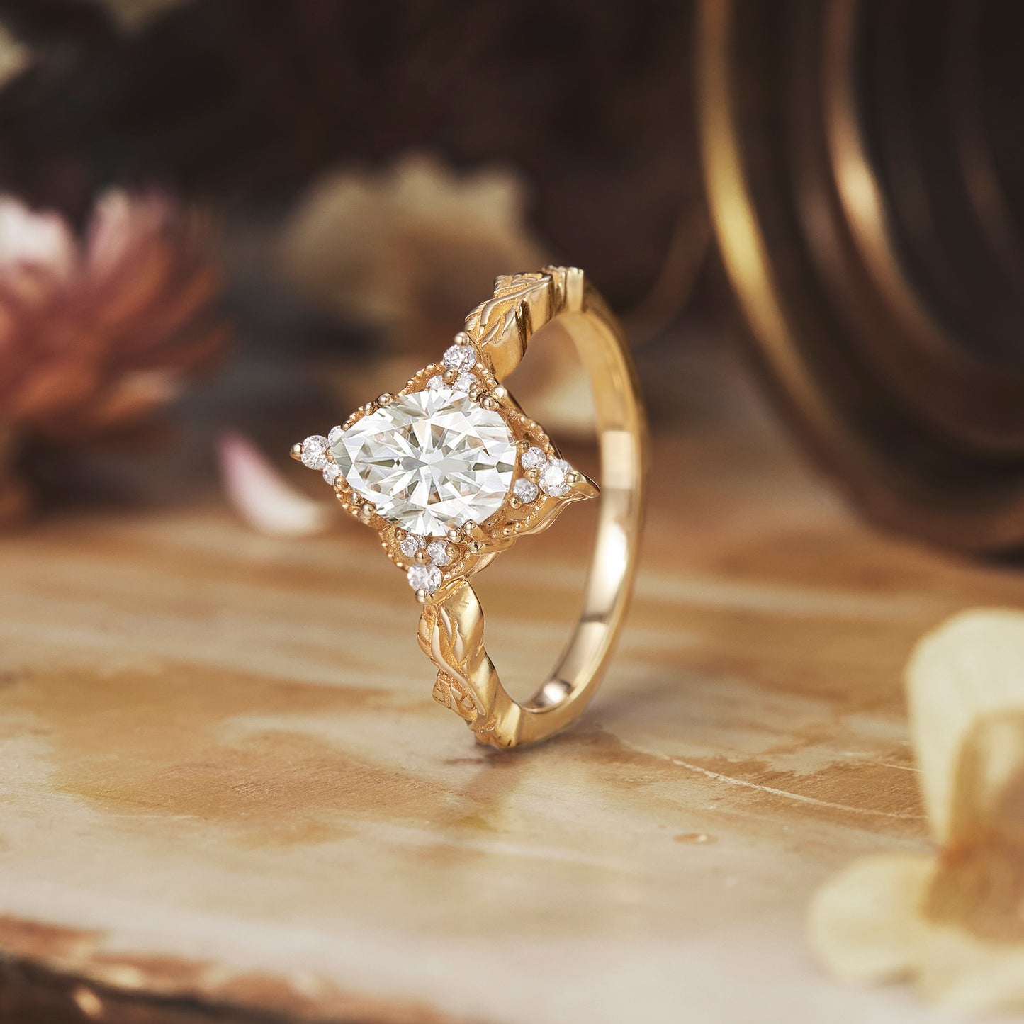 Pear Moissanite Engagement Ring - Betty