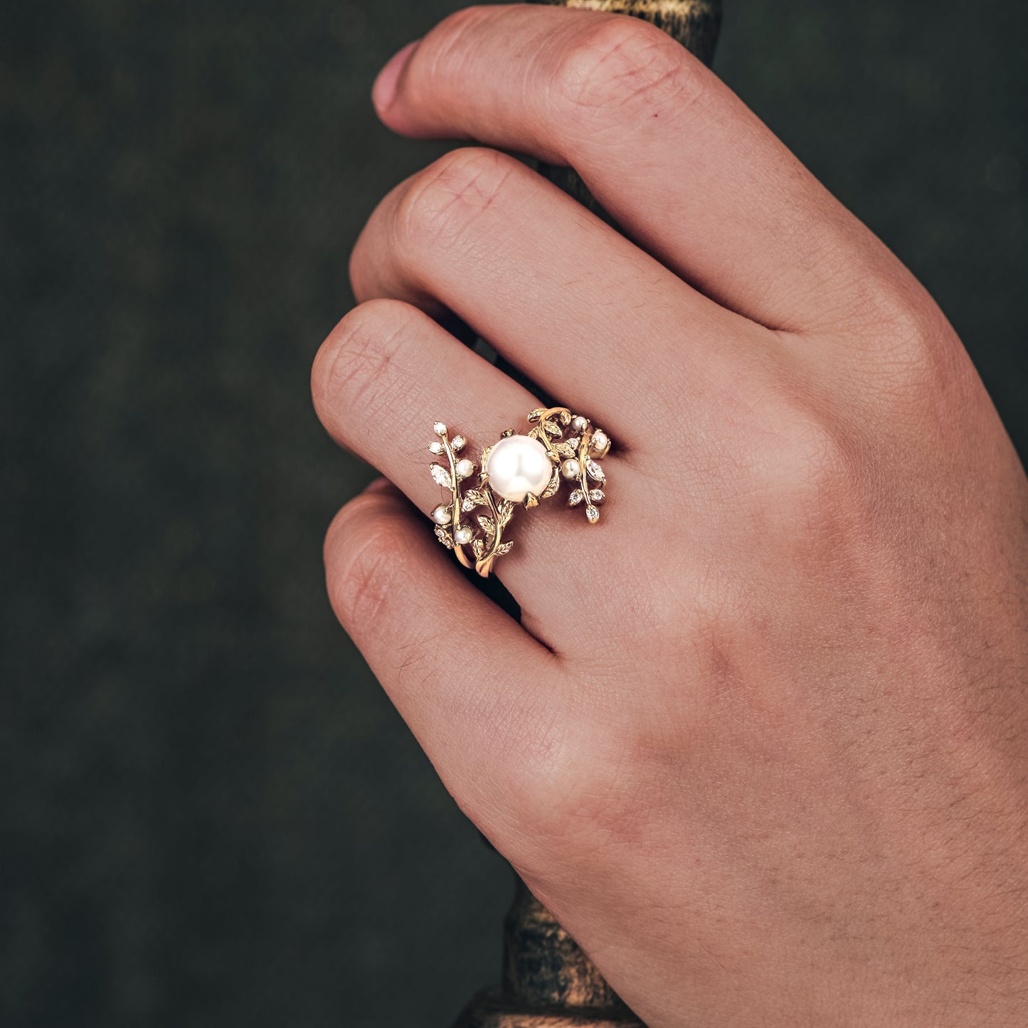 Nature Inspired Pearl Ring Set - Blanche