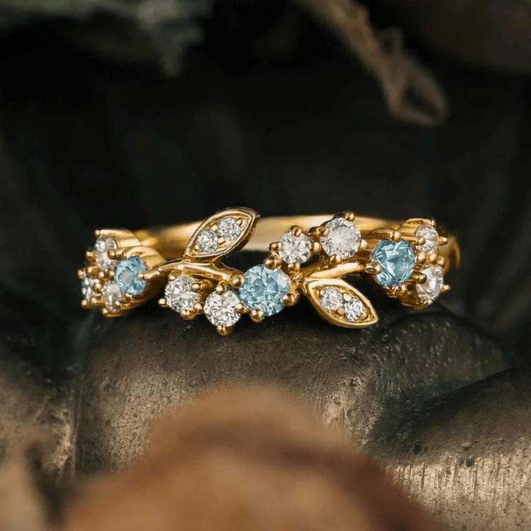 Custom Aquamarine Wedding Ring For Anastasia