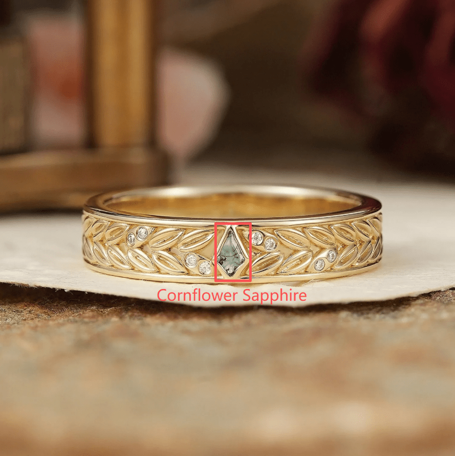 Custom Cornflower Saphire Couple Ring For Nicolas - GemsMagic
