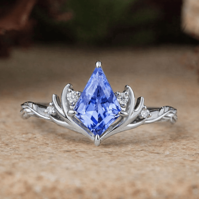 Custom Cornflower Saphire Couple Ring For Nicolas - GemsMagic