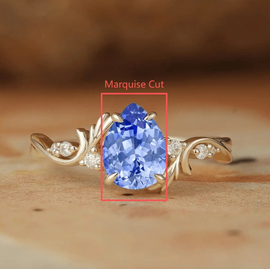 Custom Marquise Cut Cornflower Sapphire Engagement Ring For Aidan - GemsMagic