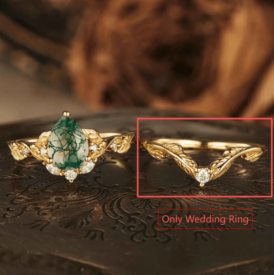 Custom Moissanite Leaf Wedding Ring For Lilly Beam - GemsMagic