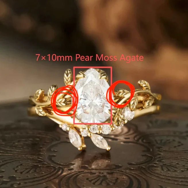 Custom Moss Agate Bridal Ring Set For Hannah Schuessler - GemsMagic