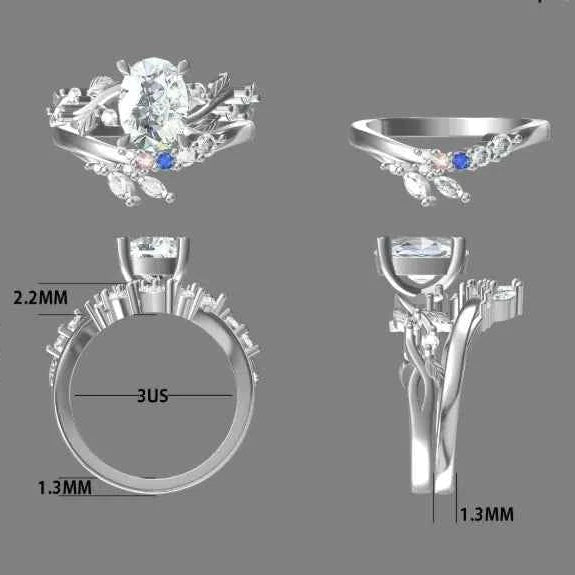 Custom Oval Cut Lab Grown Diamond Bridal Ring Set For Michael Diehl - GemsMagic