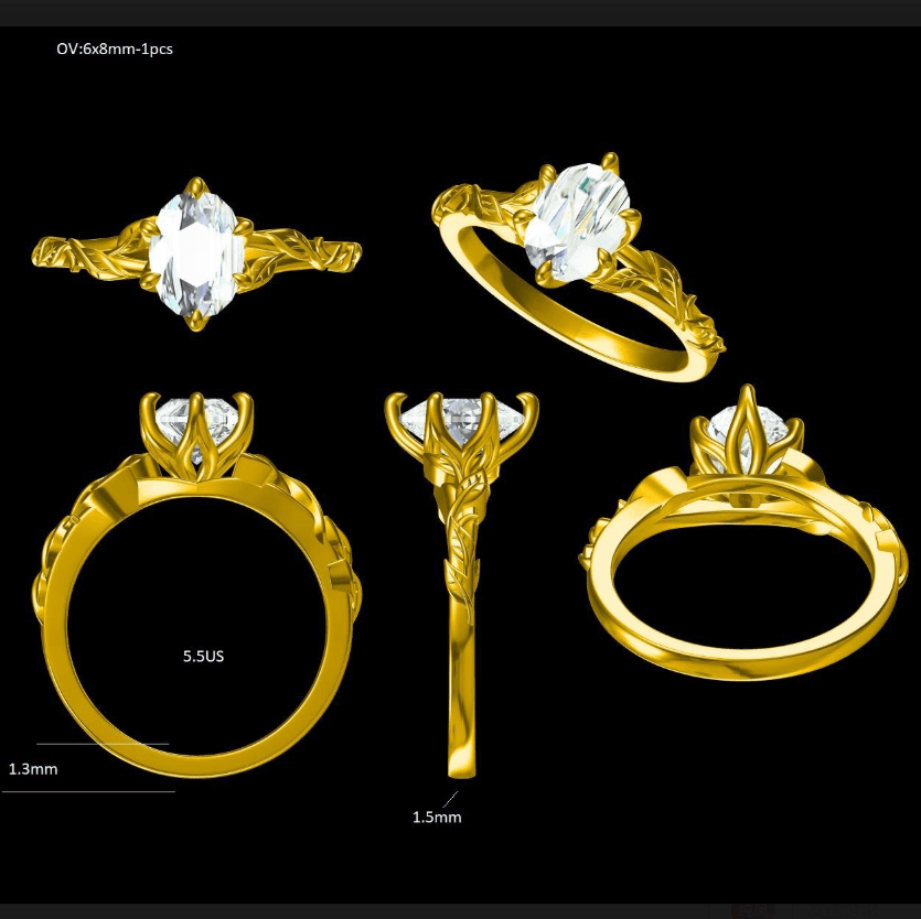 Custom Oval Cut Moissanite European Shank Engagement Ring For Maverick Campbell - GemsMagic