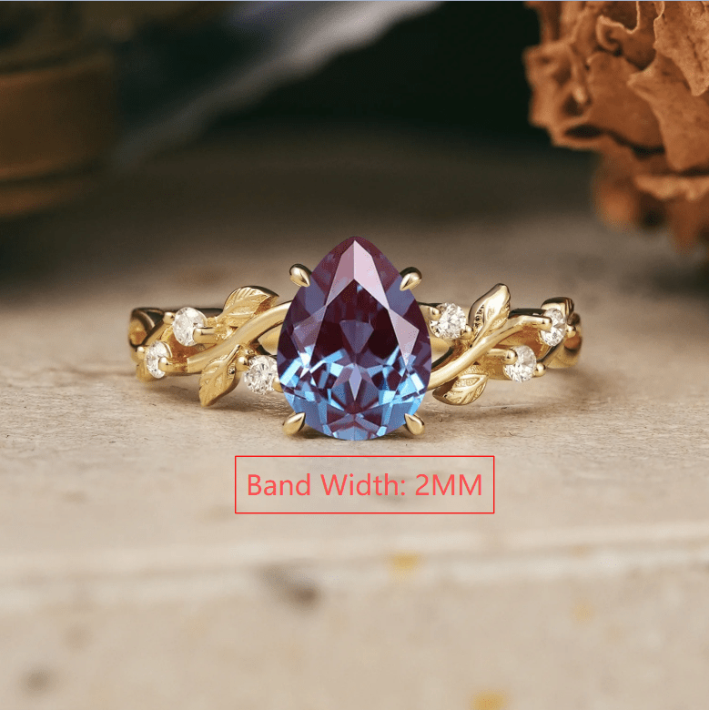 Custom Pear Cut Alexandrite Engagement Ring For Kenya Parris - GemsMagic