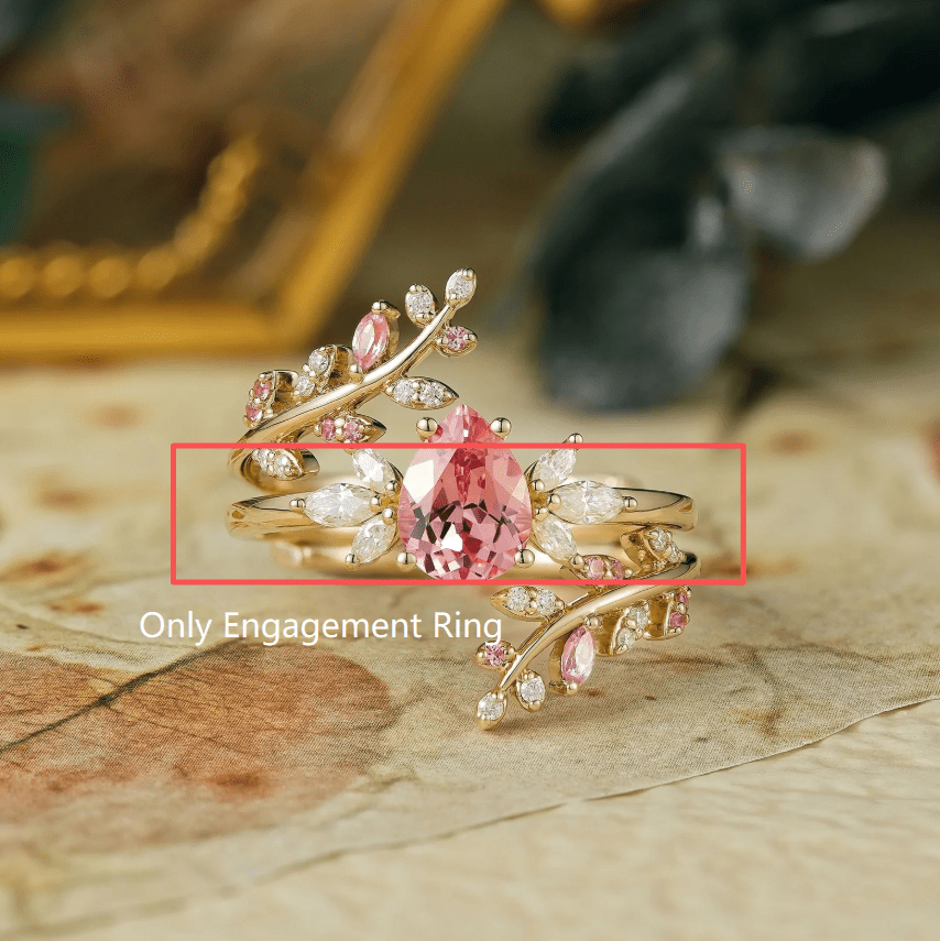 Custom Pear Cut Padparadscha Engagement Ring For alec r - GemsMagic