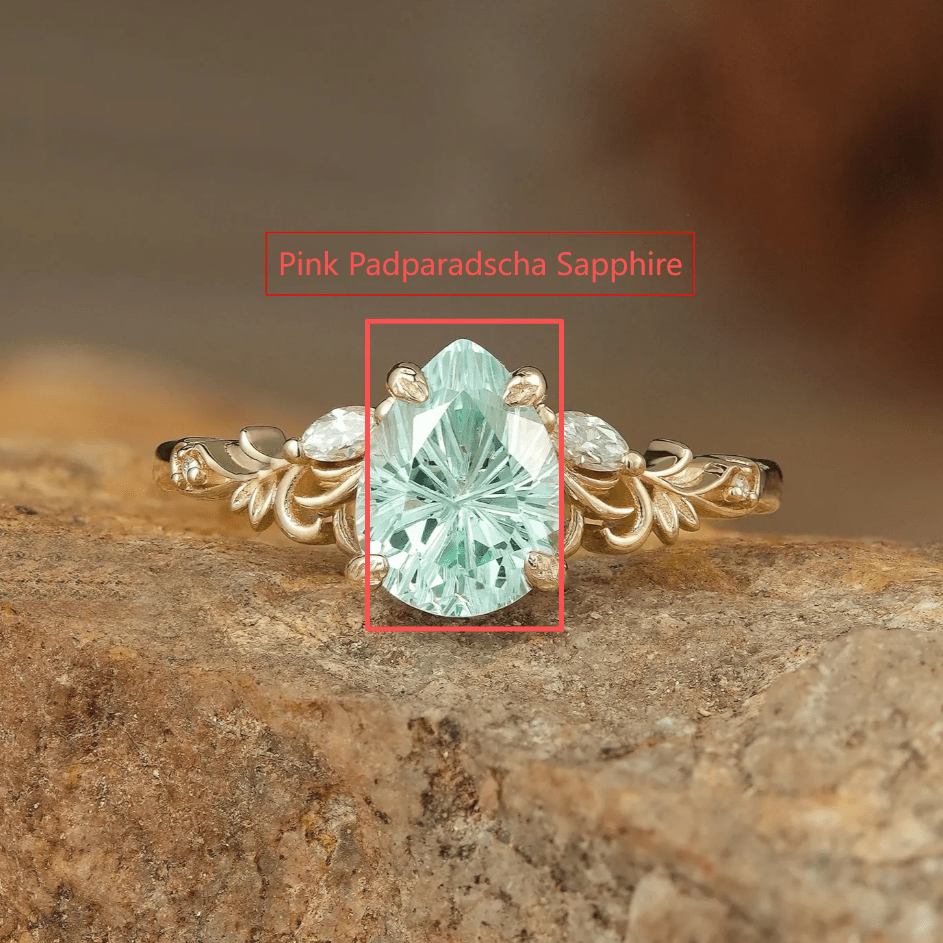Custom Pear Cut Padparadscha Sapphire Engagement Ring For Florentin Rouby - GemsMagic