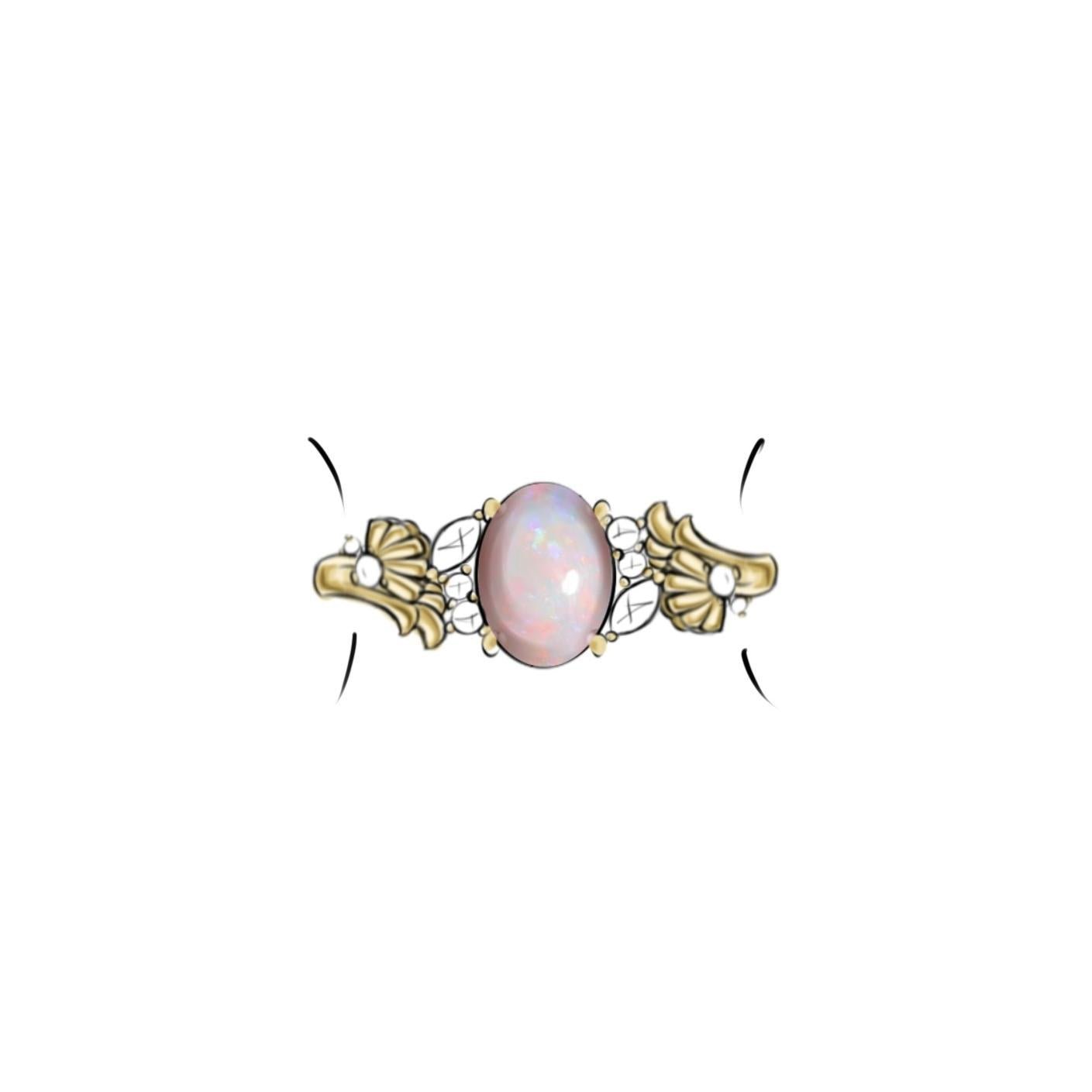Custom Ring - Waves&Shells - GemsMagic