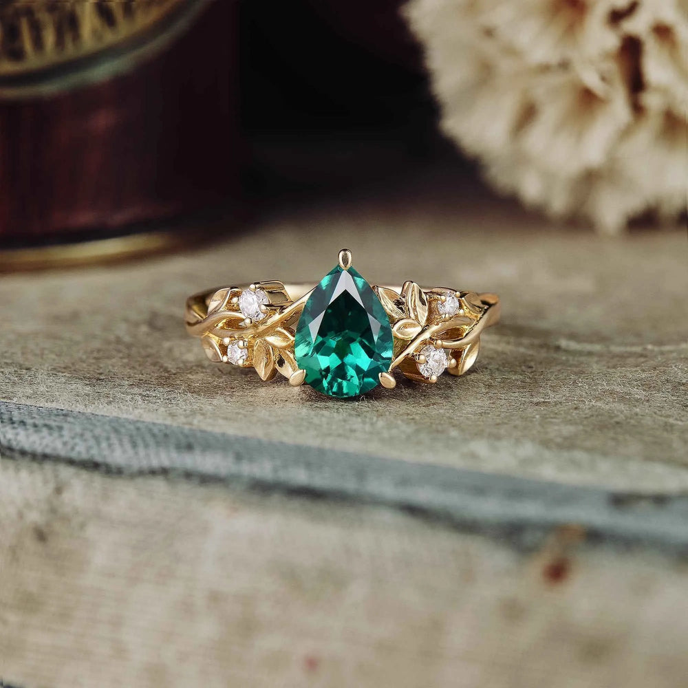 Jade Plant Inspired Engagement Ring - GemsMagic