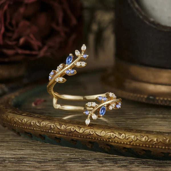 Nature inspired Enhancer Wedding Band-Aphrodite - GemsMagic