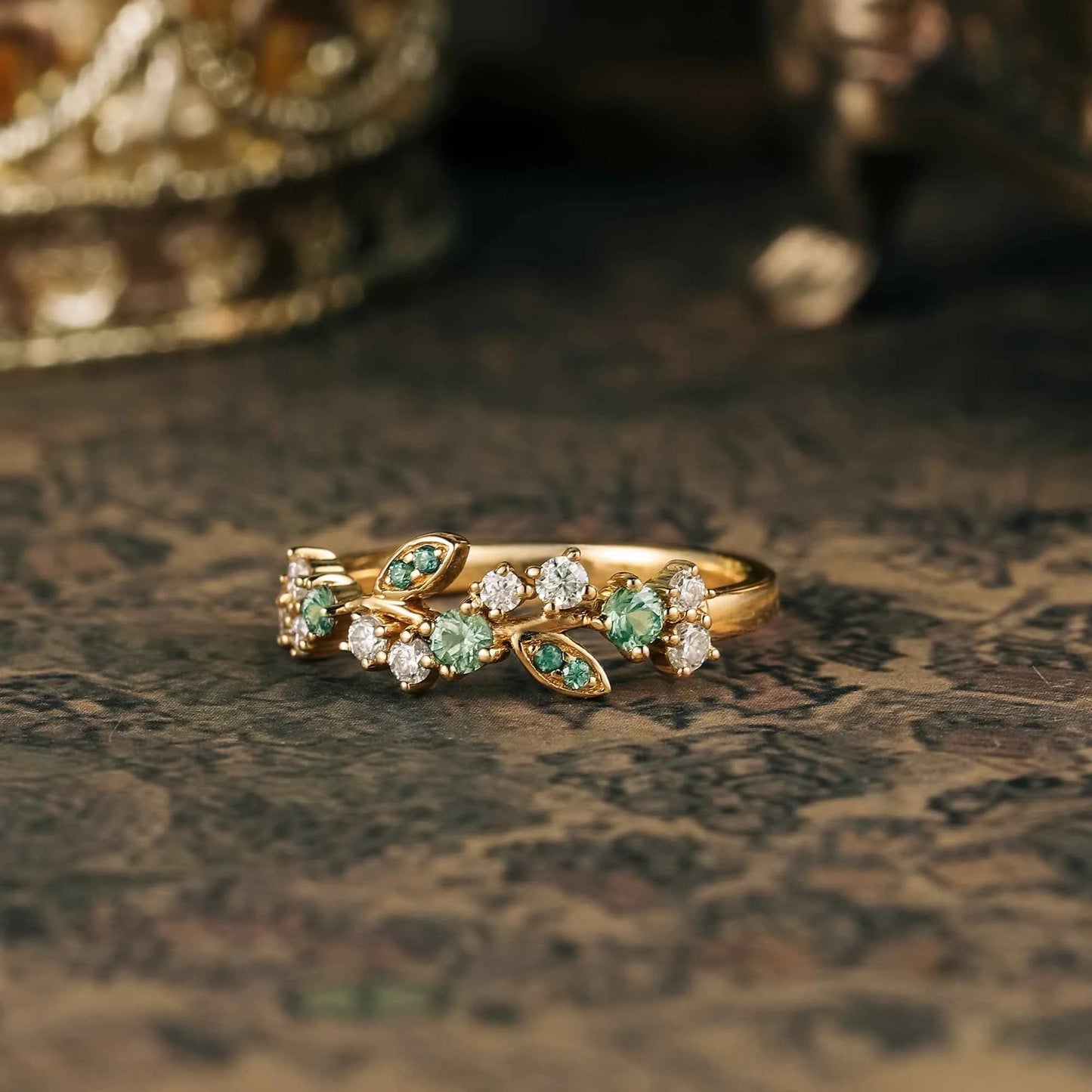 Nature Inspired Grapevine Leaf Ring - Ondine - GemsMagic - GemsMagic