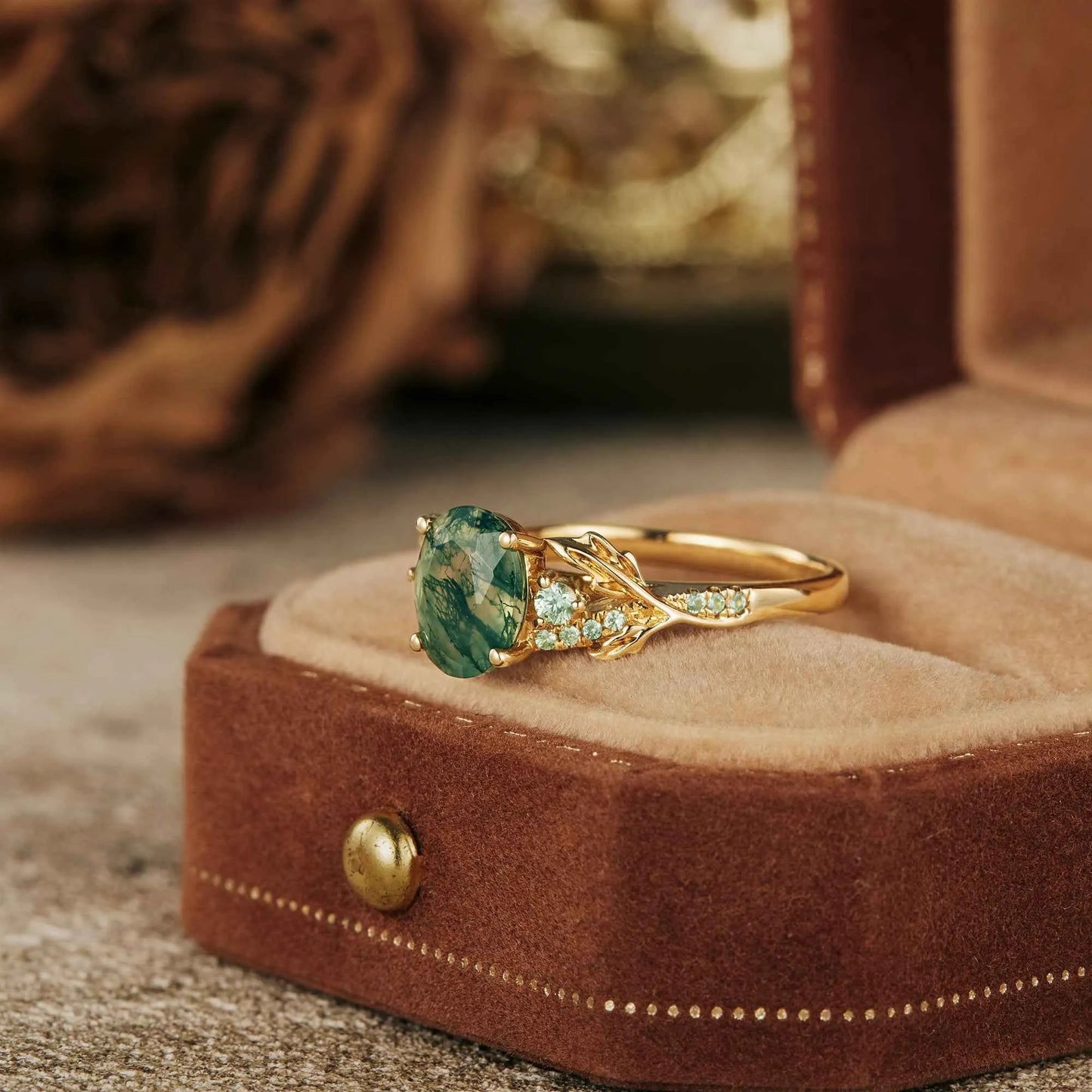 Oval Cut Gold Engagement Rings By Nature Inspired Elena Design - Elena - GemsMagic