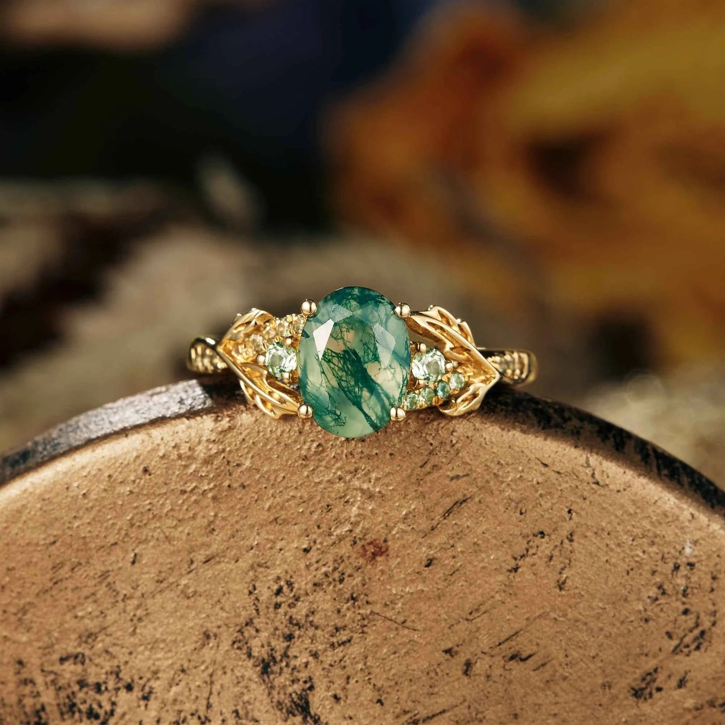 Oval Cut Gold Engagement Rings By Nature Inspired Elena Design - Elena - GemsMagic