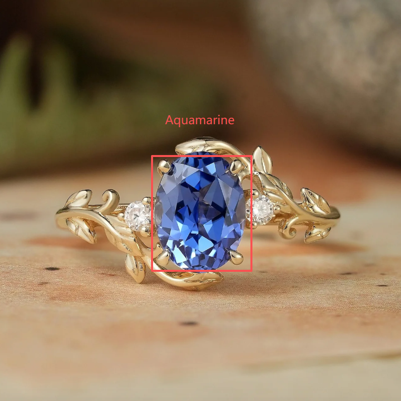 Custom Oval Cut Aquamarine Bridal Ring Set With Rose Ring Enhancer For William Gibson