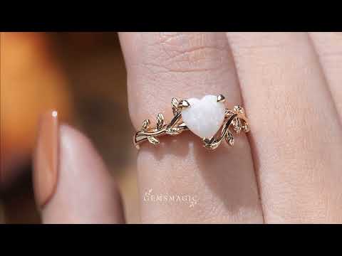 Nature Inspired Heart Shaped Opal Ring - GemsMagic