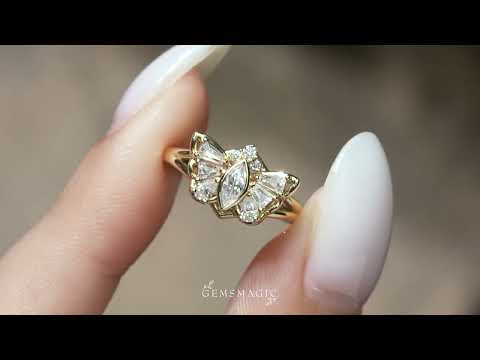 Moissanite Butterfly Inspired Engagement Ring Unique Animal Inspired Ring - Vanessa | GemsMagic