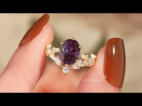 V-Shaped Alexandrite Engagement Ring - Scarlett