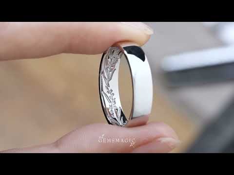 Solid Gold Lily of the Valley Flower Inspired Men's Ring - Kevin