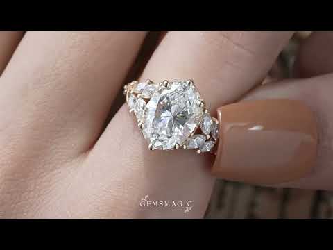Oval Cut 3-Carat Lab Grown Diamond Engagement Ring - Josephine | GemsMagic