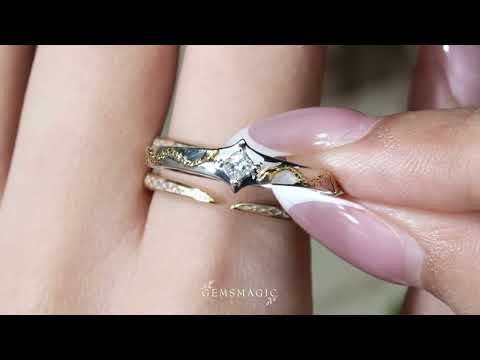 Unique Princess Cut Moissanite Serpent Inspired Men's Ring With Milgrain Ring Enhancer - Cassian | GemsMagic