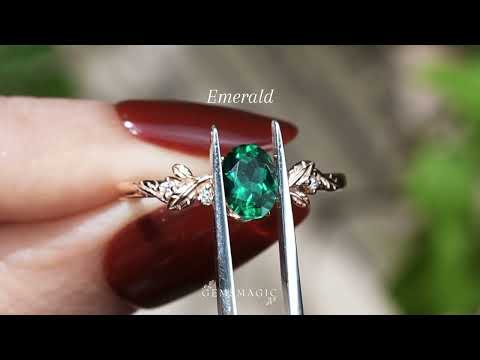 Leaf Inspired Cornflower Sapphire Engagement Ring-Cecilia