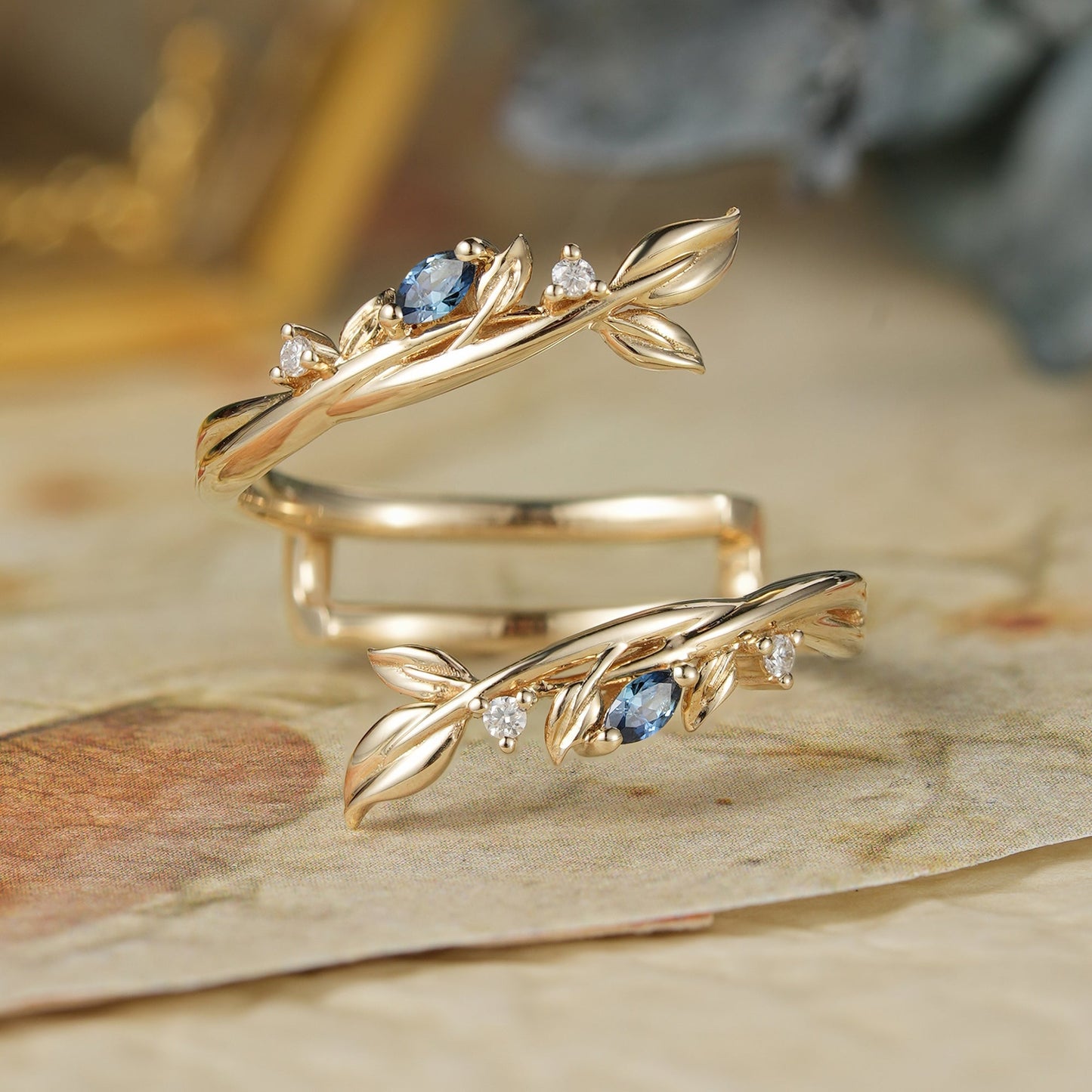 Sapphire Enhancer Wedding Band - Elodie - GemsMagic