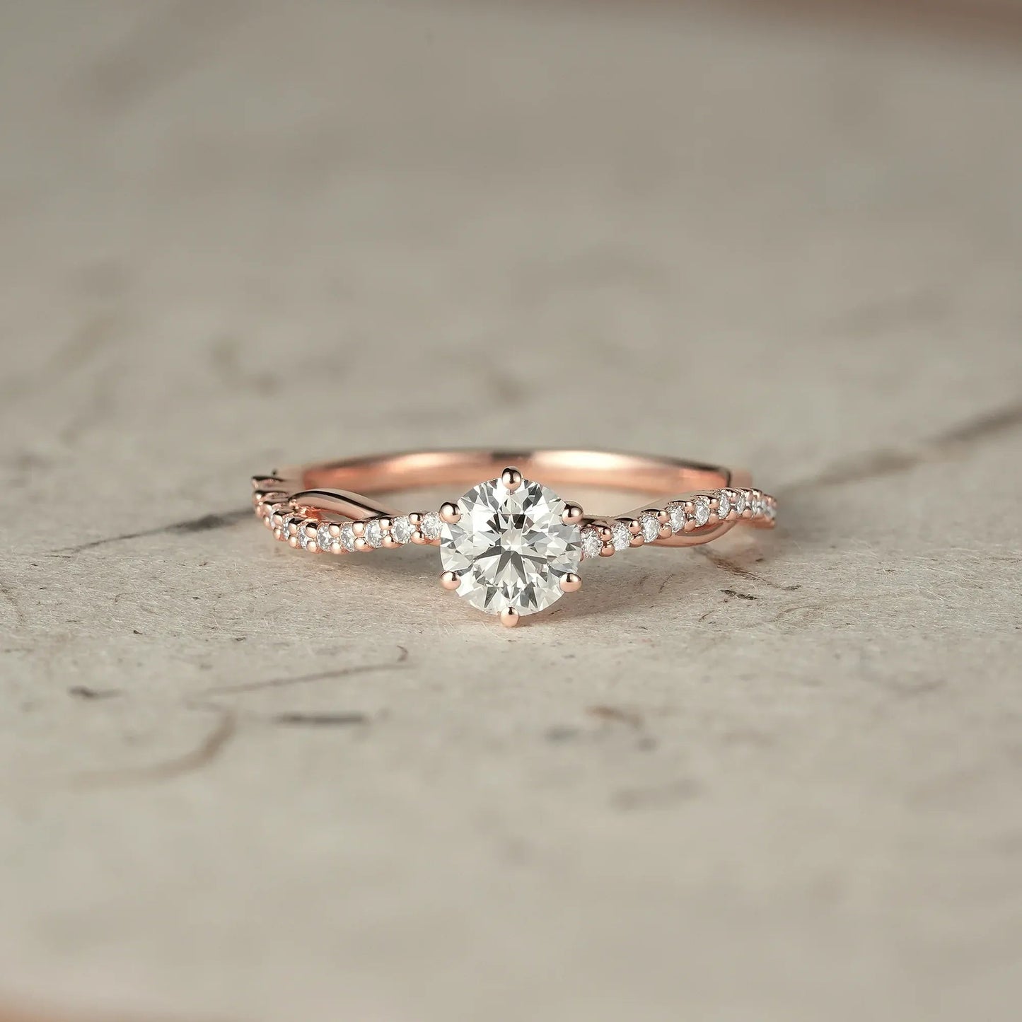 Twist Solitaire Lab Grown Diamond Engagement Ring - Lena | GemsMagic - GemsMagic
