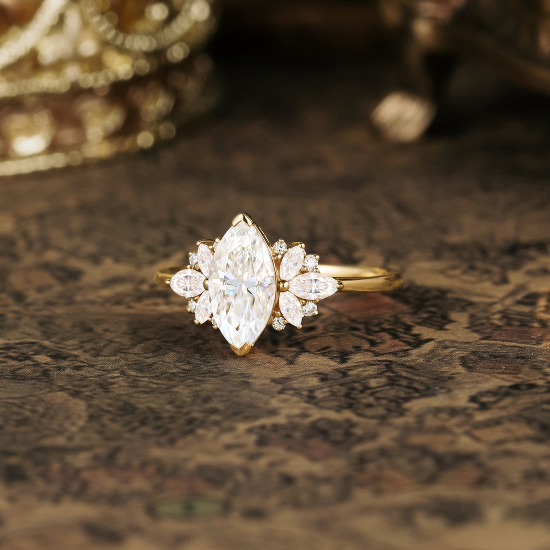 gold moissanite engagement rings